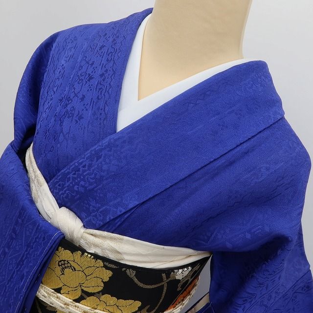 百華Y5690 美品 仕付け糸付 着物 正絹 手縫い仕立て 色無地