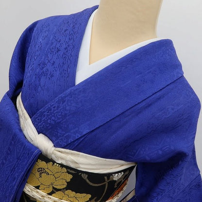 百華Y5690 美品 仕付け糸付 着物 正絹 手縫い仕立て 色無地