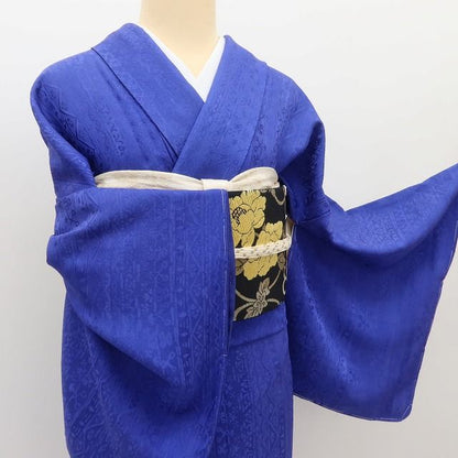 百華Y5690 美品 仕付け糸付 着物 正絹 手縫い仕立て 色無地