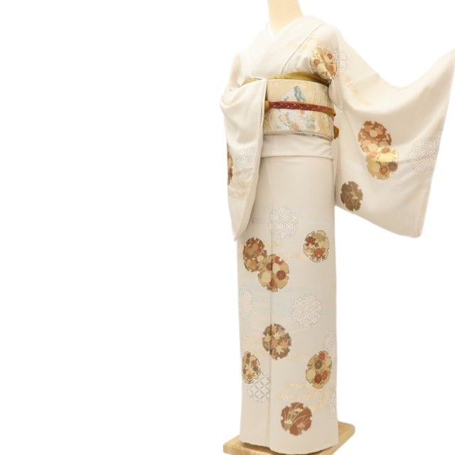 百華Y5691 美品未着用 雪輪 仕付け糸付 トールサイズ 着物 正絹 手縫い仕立て 訪問着