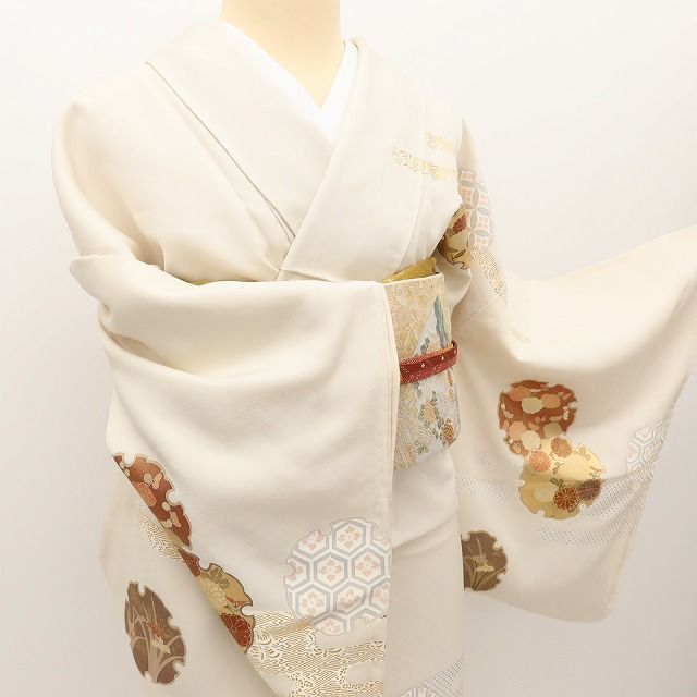 百華Y5691 美品未着用 雪輪 仕付け糸付 トールサイズ 着物 正絹 手縫い仕立て 訪問着