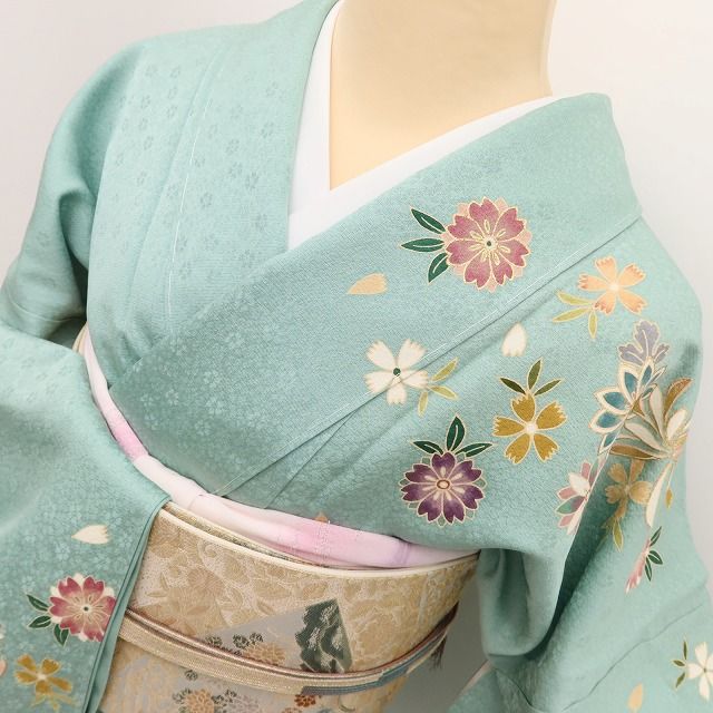 百華Y5692 新品 仕付け糸付 金駒刺繡 着物 正絹 手縫い仕立て 訪問着