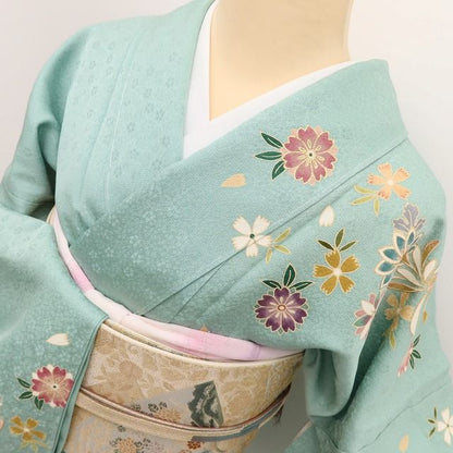 百華Y5692 新品 仕付け糸付 金駒刺繡 着物 正絹 手縫い仕立て 訪問着