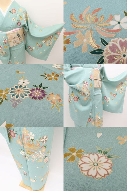 百華Y5692 新品 仕付け糸付 金駒刺繡 着物 正絹 手縫い仕立て 訪問着