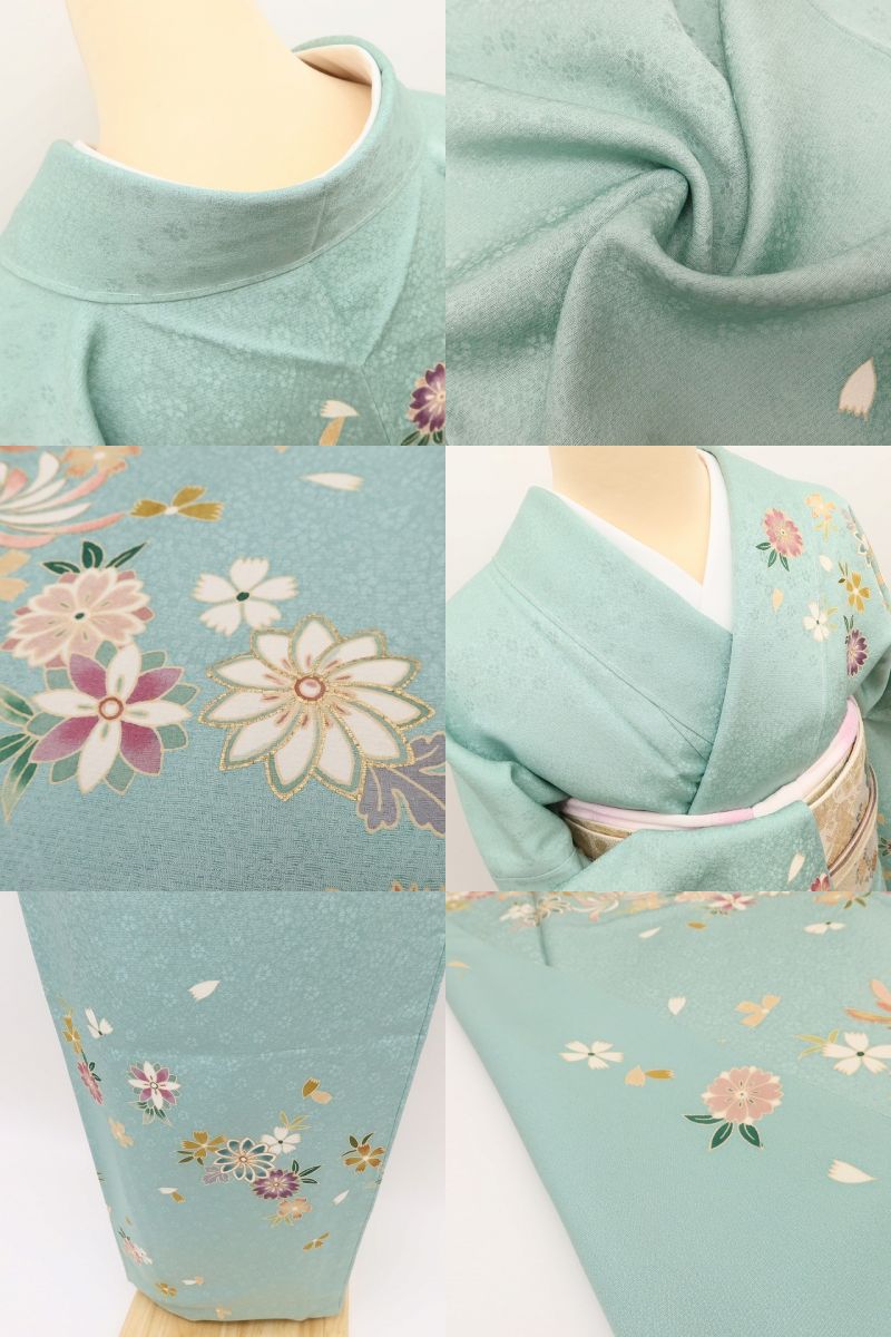 百華Y5692 新品 仕付け糸付 金駒刺繡 着物 正絹 手縫い仕立て 訪問着