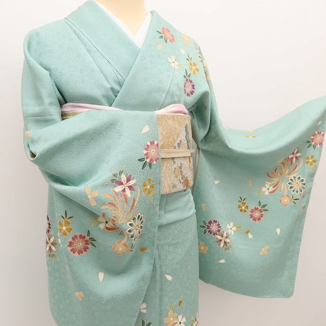 百華Y5692 新品 仕付け糸付 金駒刺繡 着物 正絹 手縫い仕立て 訪問着