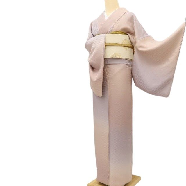 百華Y5693 美品 一つ紋 暈し 着物 正絹 手縫い仕立て 小紋