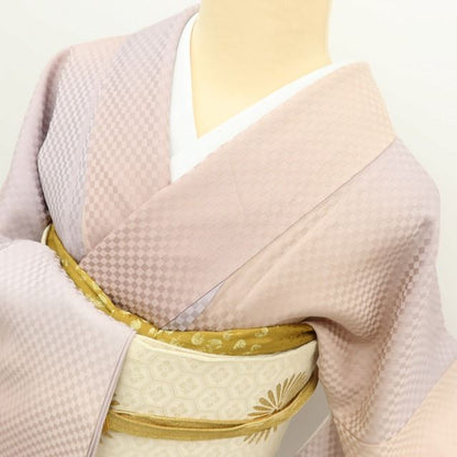 百華Y5693 美品 一つ紋 暈し 着物 正絹 手縫い仕立て 小紋