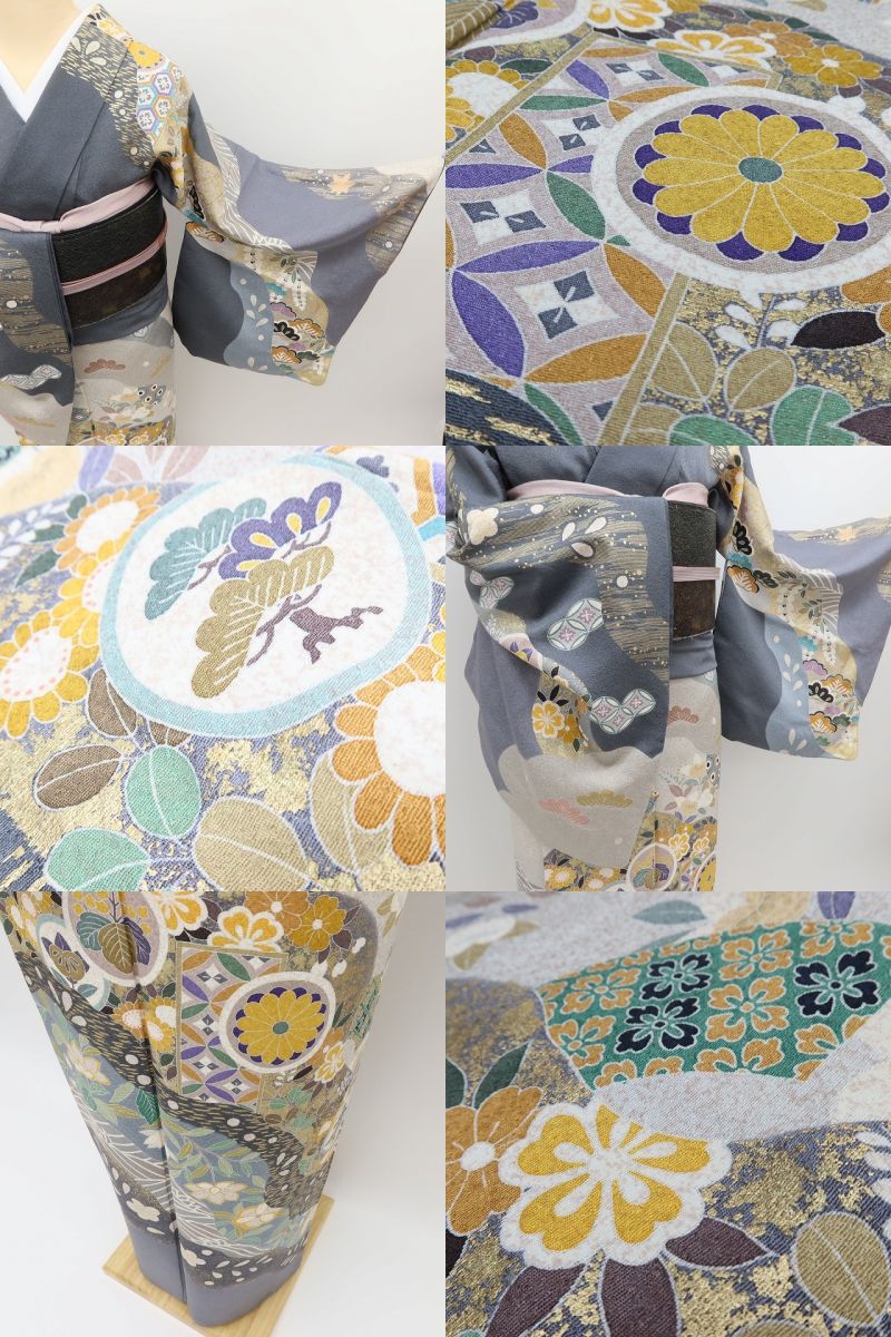 百華Y5694 美品 トールサイズ 着物 正絹 手縫い仕立て 訪問着