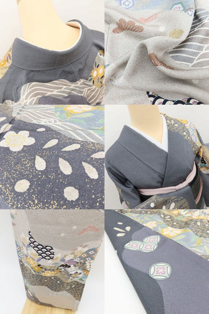 百華Y5694 美品 トールサイズ 着物 正絹 手縫い仕立て 訪問着