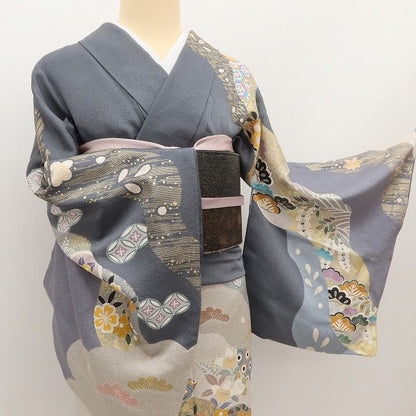 百華Y5694 美品 トールサイズ 着物 正絹 手縫い仕立て 訪問着