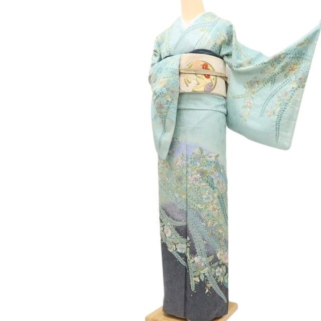 百華Y5696 美品 作家物落款 辻が花 着物 正絹 手縫い仕立て 訪問着