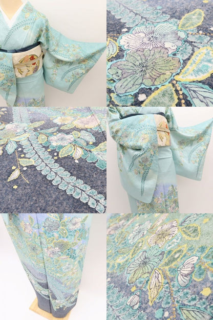 百華Y5696 美品 作家物落款 辻が花 着物 正絹 手縫い仕立て 訪問着