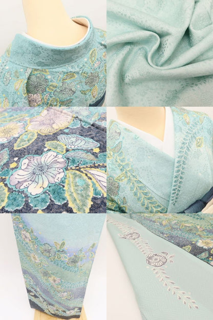 百華Y5696 美品 作家物落款 辻が花 着物 正絹 手縫い仕立て 訪問着