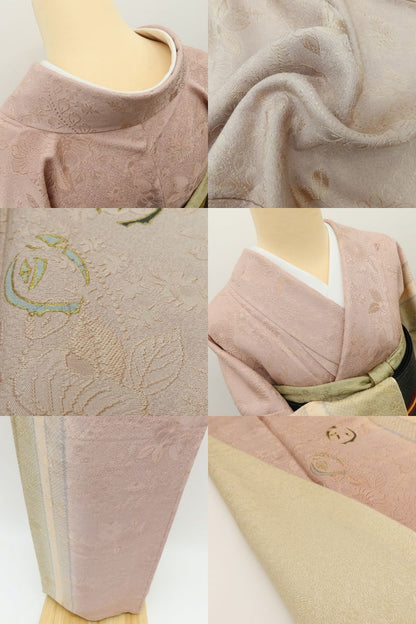 百華Y5702 美品 辻が花地紋 着物 正絹 手縫い仕立て 付下げ