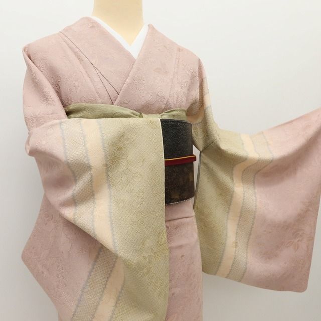 百華Y5702 美品 辻が花地紋 着物 正絹 手縫い仕立て 付下げ