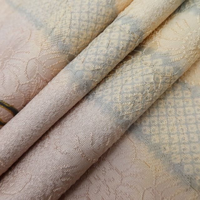 百華Y5702 美品 辻が花地紋 着物 正絹 手縫い仕立て 付下げ