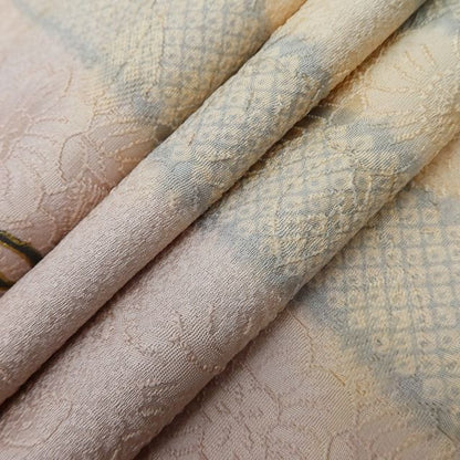 百華Y5702 美品 辻が花地紋 着物 正絹 手縫い仕立て 付下げ