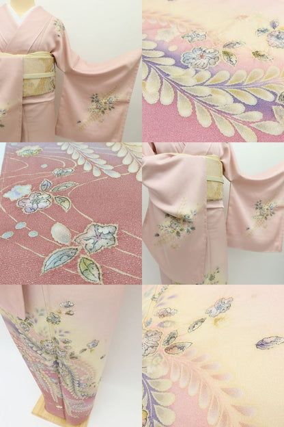 百華Y5703 新品 仕付け糸付 辻が花 着物 正絹 手縫い仕立て 訪問着