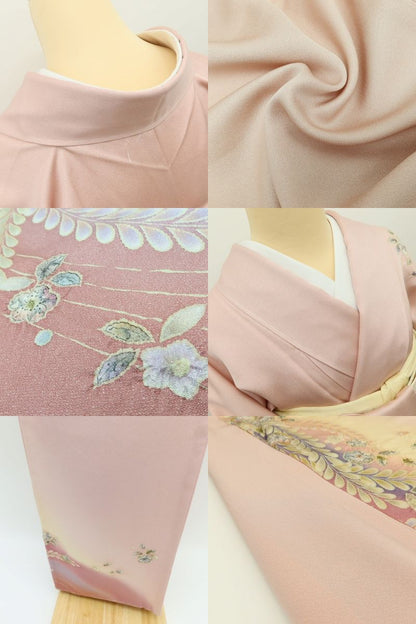 百華Y5703 新品 仕付け糸付 辻が花 着物 正絹 手縫い仕立て 訪問着