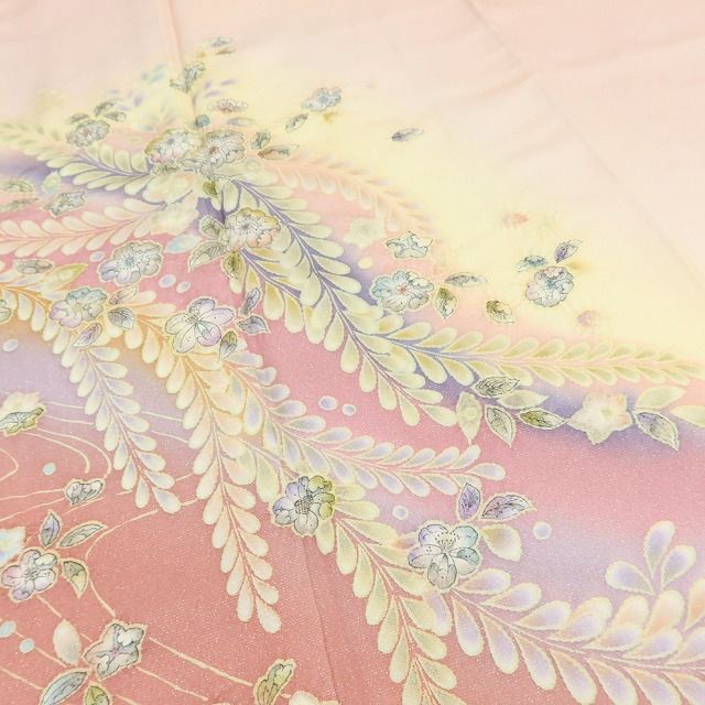 百華Y5703 新品 仕付け糸付 辻が花 着物 正絹 手縫い仕立て 訪問着