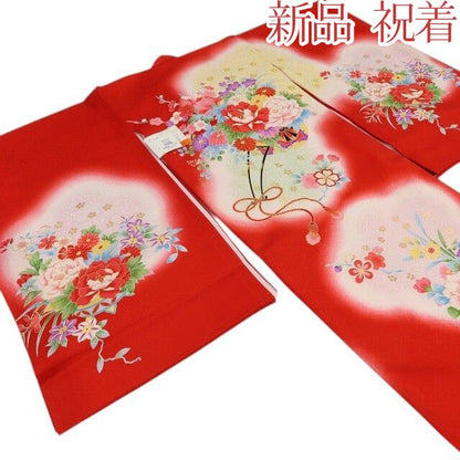 百華Y5709 新品 着物 お宮参り 七五三 初着 掛け着 祝着 女の子