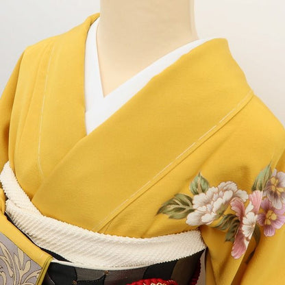 百華Y5710新品 仕付け糸付 忠隅真理子落款 ワイド・トールサイズ 着物 正絹 手縫い仕立て 成人式 振袖