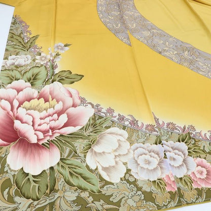 百華Y5710新品 仕付け糸付 忠隅真理子落款 ワイド・トールサイズ 着物 正絹 手縫い仕立て 成人式 振袖