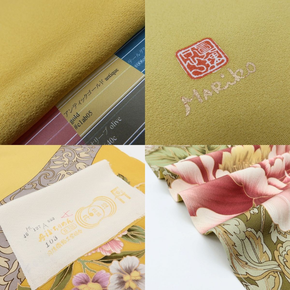 百華Y5710新品 仕付け糸付 忠隅真理子落款 ワイド・トールサイズ 着物 正絹 手縫い仕立て 成人式 振袖