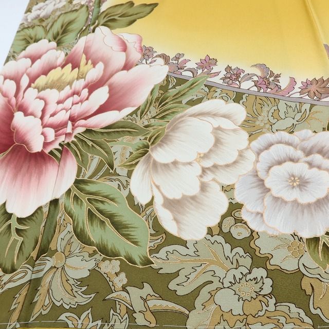 百華Y5710新品 仕付け糸付 忠隅真理子落款 ワイド・トールサイズ 着物 正絹 手縫い仕立て 成人式 振袖