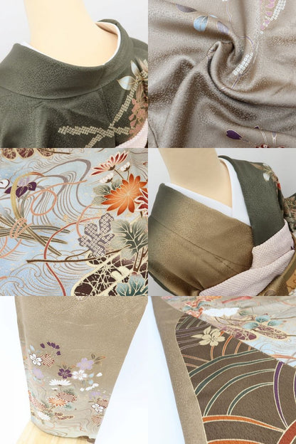 百華Y5712 美品 金駒 着物 正絹 成人式 振袖