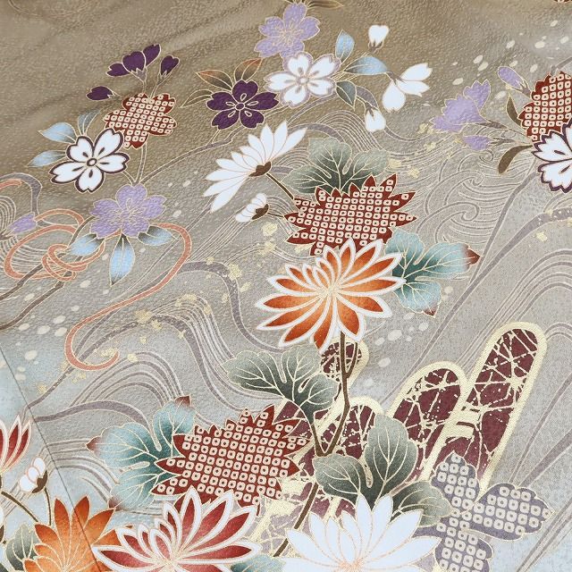 百華Y5712 美品 金駒 着物 正絹 成人式 振袖