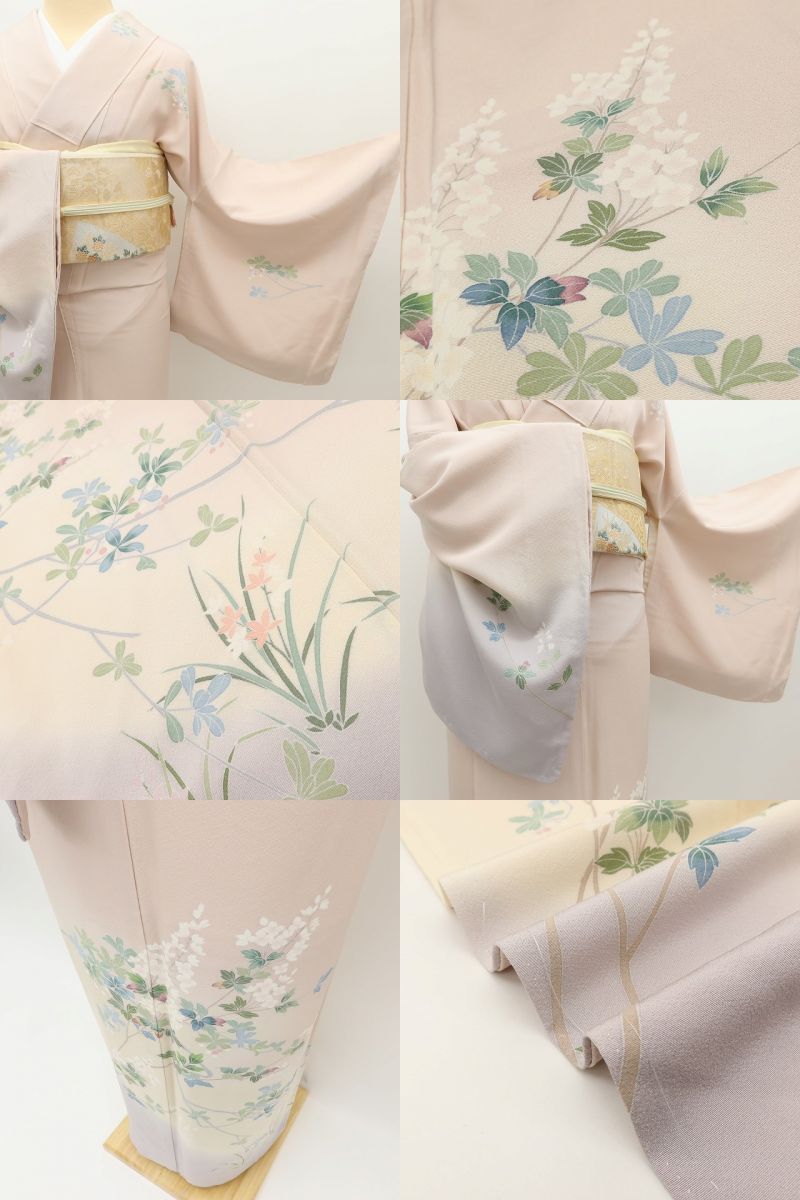 百華Y5716 新品 手描き友禅 仕付け糸付 着物 正絹 手縫い仕立て 訪問着