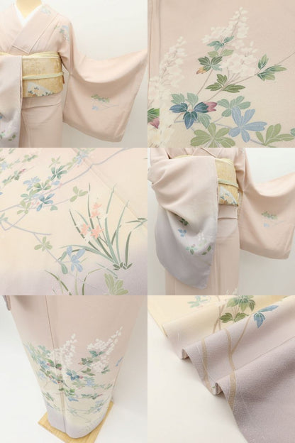 百華Y5716 新品 手描き友禅 仕付け糸付 着物 正絹 手縫い仕立て 訪問着