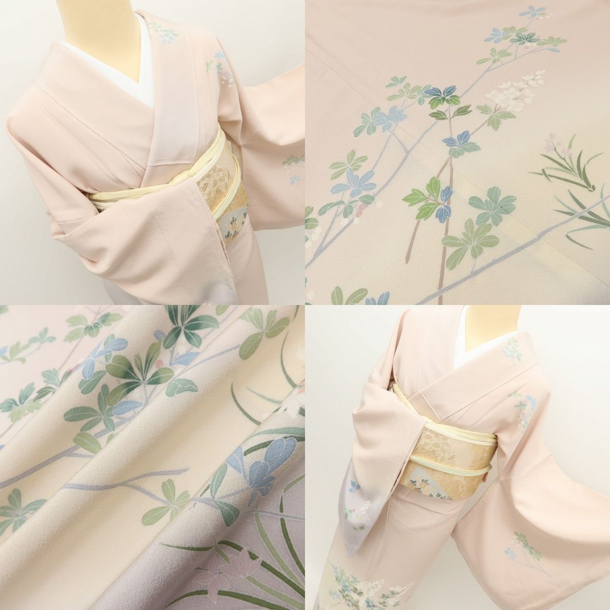 百華Y5716 新品 手描き友禅 仕付け糸付 着物 正絹 手縫い仕立て 訪問着