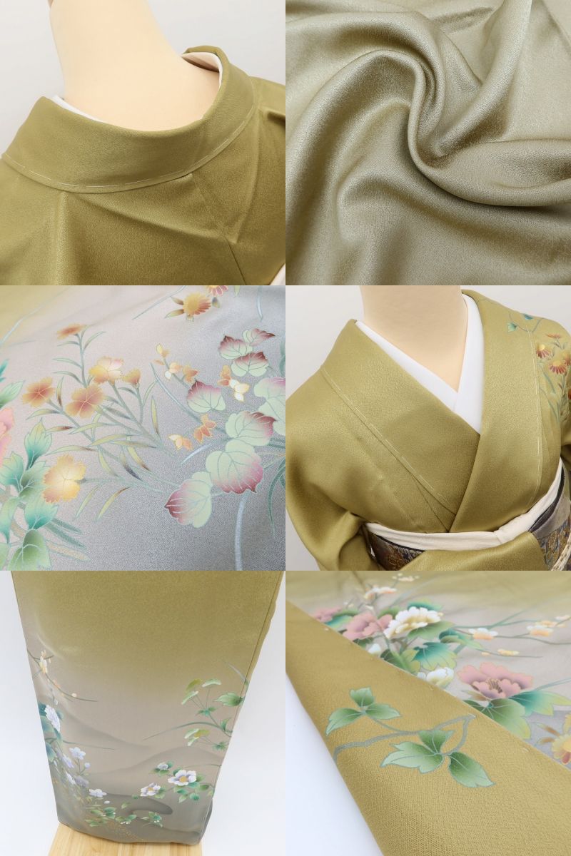 百華Y5717 新品 仕付け糸付 作家物落款 着物 正絹 手縫い仕立て 訪問着