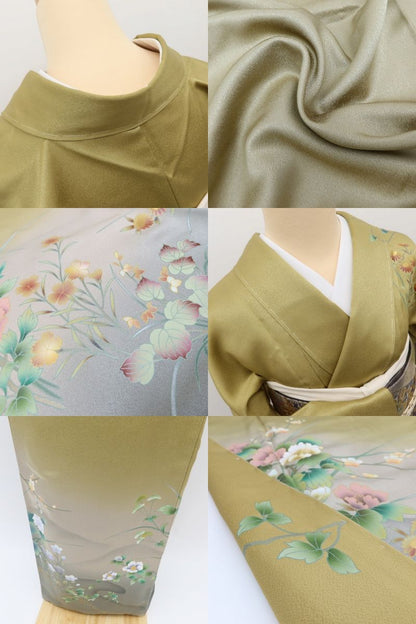 百華Y5717 新品 仕付け糸付 作家物落款 着物 正絹 手縫い仕立て 訪問着