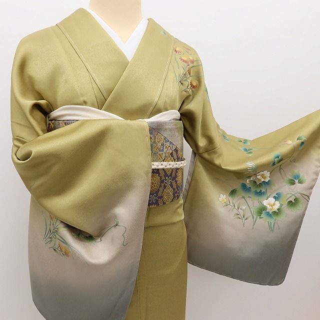 百華Y5717 新品 仕付け糸付 作家物落款 着物 正絹 手縫い仕立て 訪問着