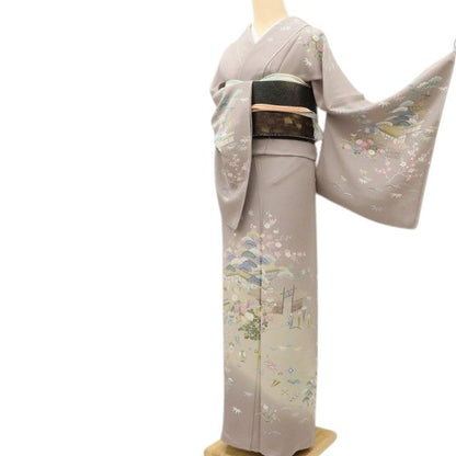 百華Y5718 新品 手描き友禅 仕付け糸付 ワイドサイズ 茶屋辻 宝尽くし 着物 正絹 手縫い仕立て 訪問着
