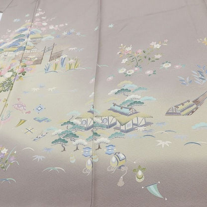 百華Y5718 新品 手描き友禅 仕付け糸付 ワイドサイズ 茶屋辻 宝尽くし 着物 正絹 手縫い仕立て 訪問着