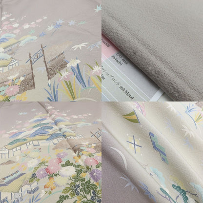 百華Y5718 新品 手描き友禅 仕付け糸付 ワイドサイズ 茶屋辻 宝尽くし 着物 正絹 手縫い仕立て 訪問着