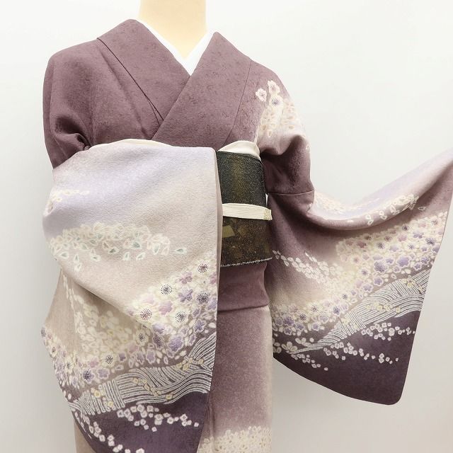 百華Y5719 美品 おぼろ染め 着物 正絹 訪問着