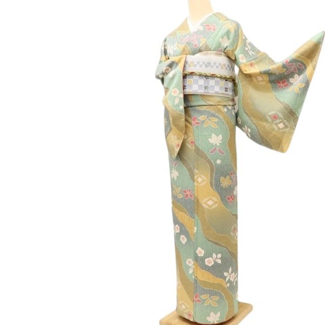 百華Y5722 美品未着用 仕付け糸付 着物 正絹 手縫い仕立て 小紋
