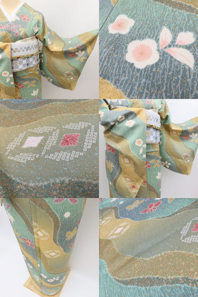 百華Y5722 美品未着用 仕付け糸付 着物 正絹 手縫い仕立て 小紋