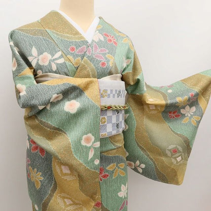 百華Y5722 美品未着用 仕付け糸付 着物 正絹 手縫い仕立て 小紋