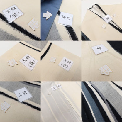 百華Y5724 寿峰工房 モノトーン 着物 正絹 紬