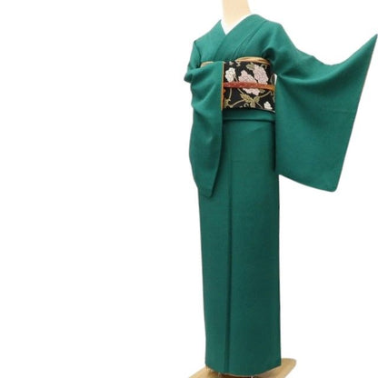 百華Y5725 美品 一つ紋 着物 正絹 手縫い仕立て 色無地