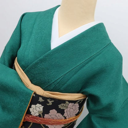 百華Y5725 美品 一つ紋 着物 正絹 手縫い仕立て 色無地