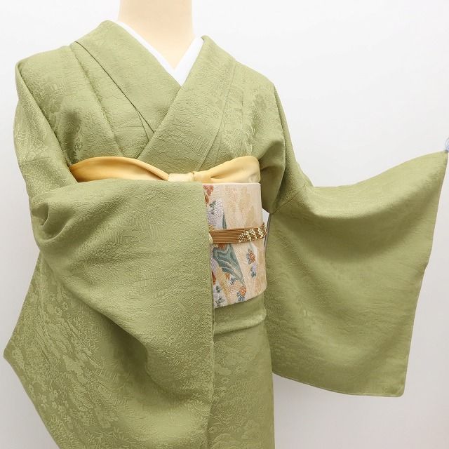 百華Y5726 新品 仕付け糸付 さが美謹製 着物 正絹 手縫い仕立て 色無地