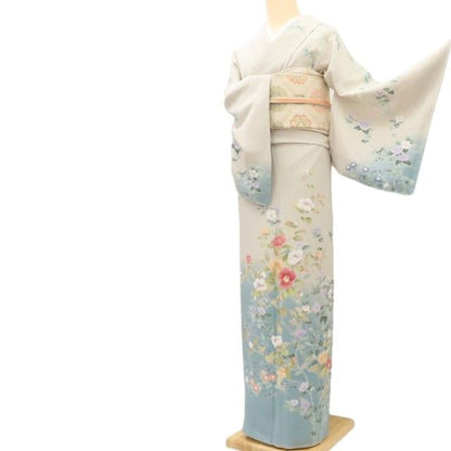 百華Y5729 新品 仕付け糸付 京加賀友禅 松彩落款 椿 着物 正絹 手縫い仕立て 訪問着